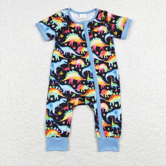 SR0506 baby boy clothes colorful dinosaur boy summer romper