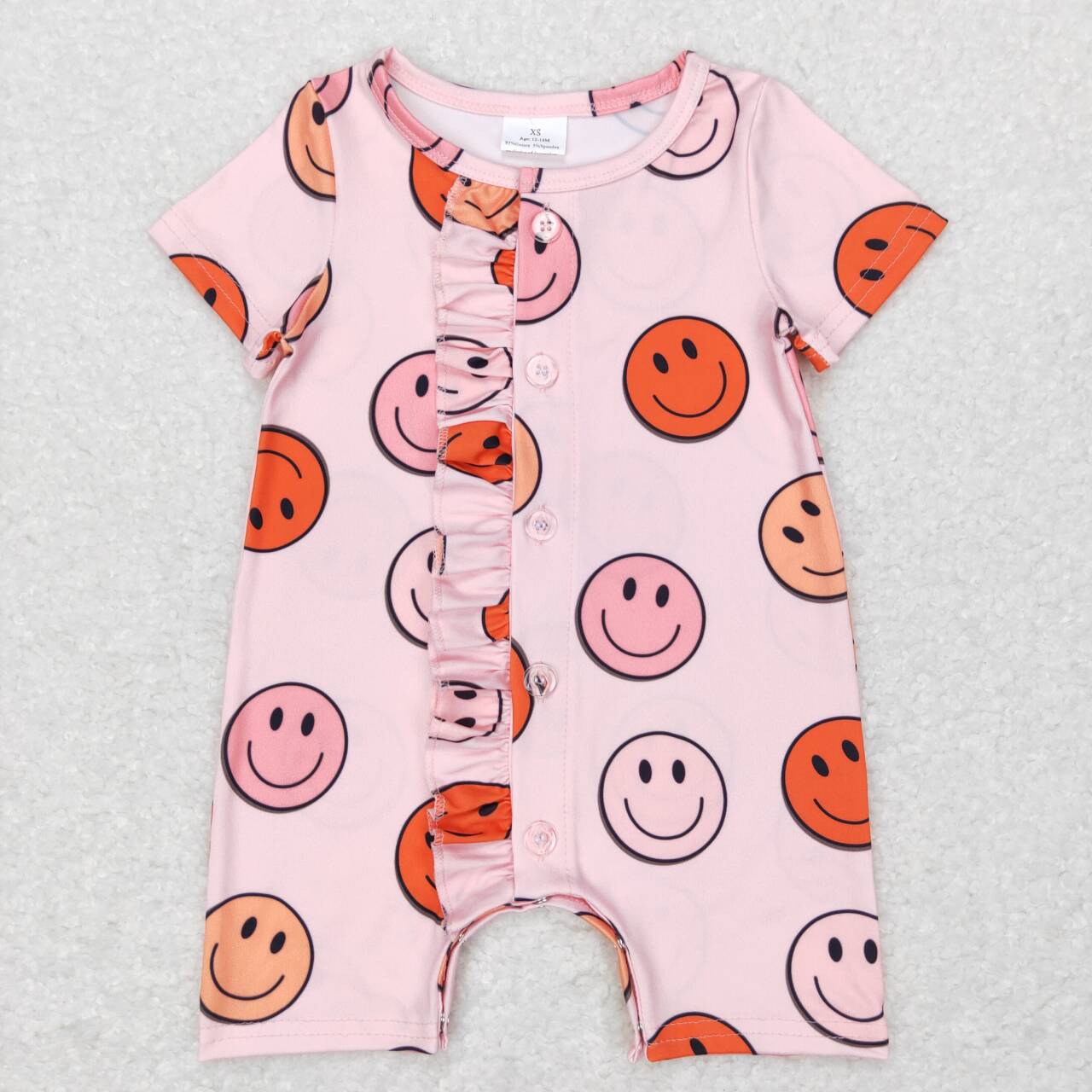 SR0524 baby girl smile short sleeve romper