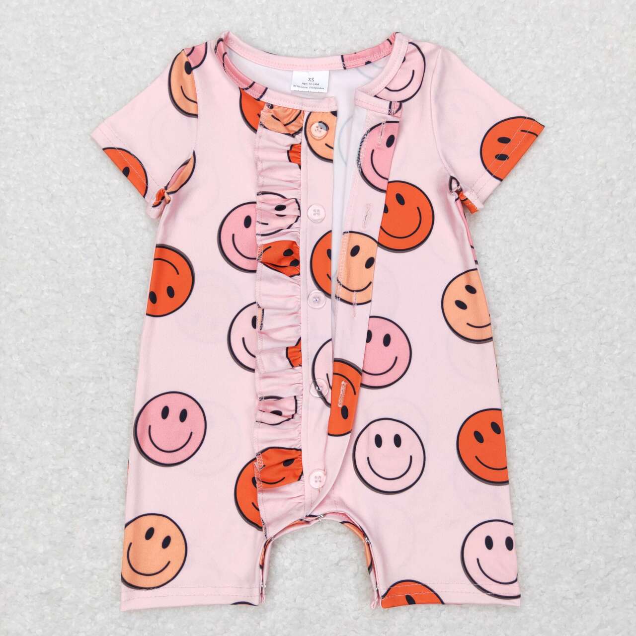 SR0524 baby girl smile short sleeve romper