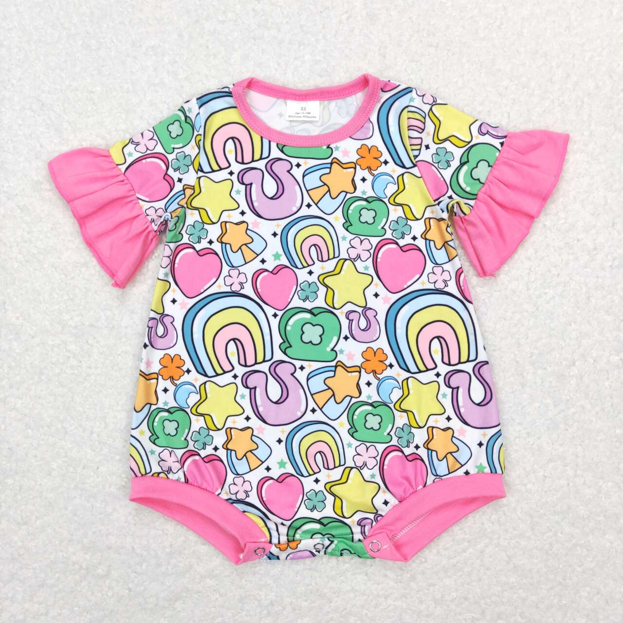 SR0552 baby girl clothes rainbow girl St. Patrick's Day bubble