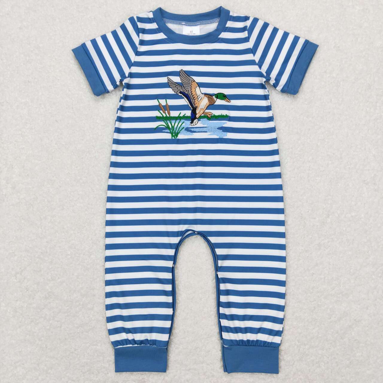 SR0554 baby boy clothes embroidery wild duck baby boy short sleeve romper