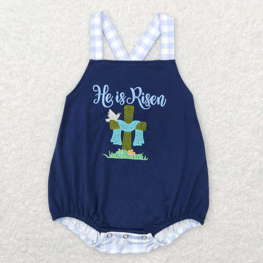 SR0565 baby boy clothes he is risen boy easter summer romper