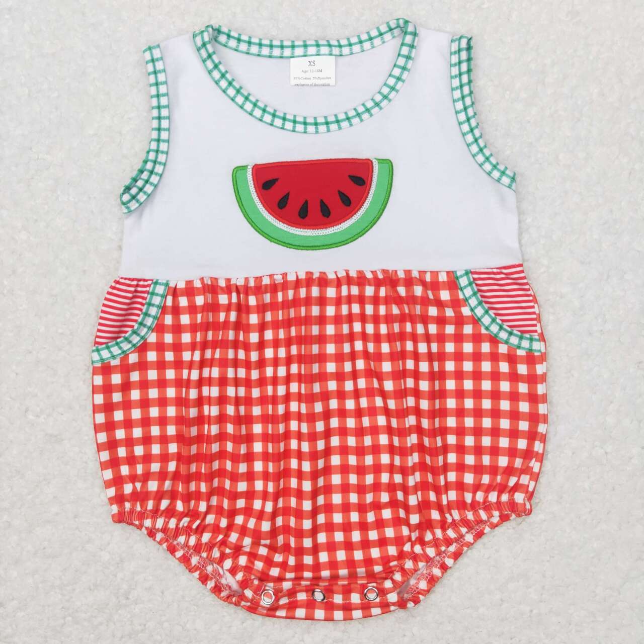 SR0592 baby boy watermelon short sleeve romper