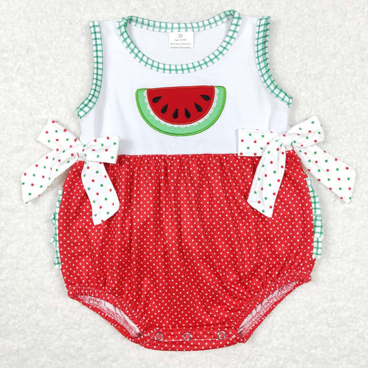 SR0593 baby girl watermelon short sleeve romper