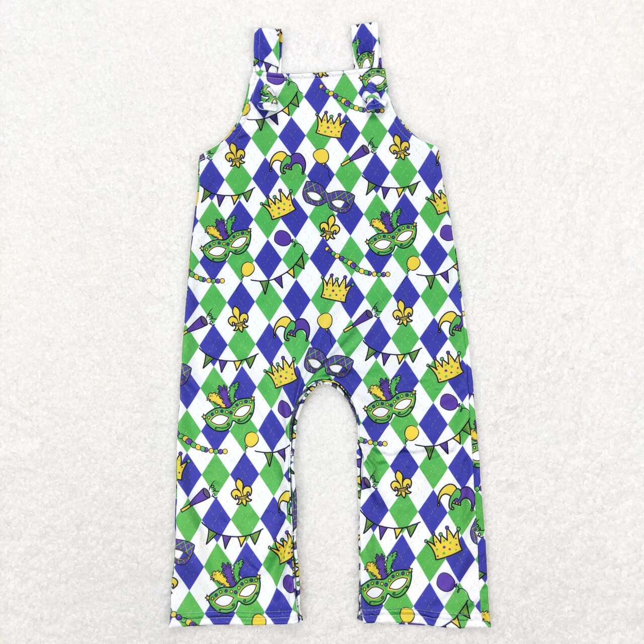 Sibling Baby Boys Mardigras Footie Rompers