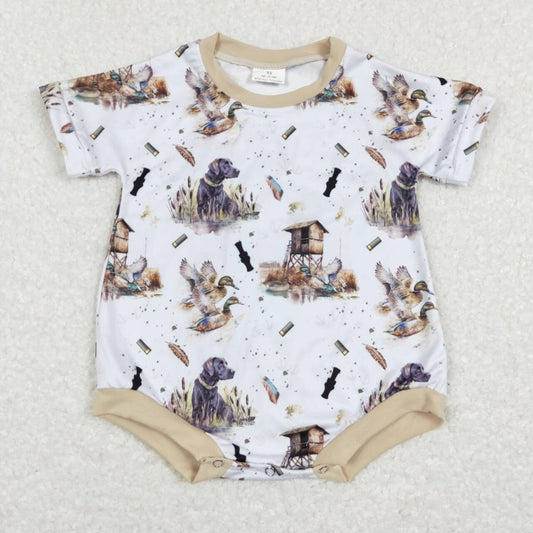 SR0608 baby hunting dogshort sleeve rompe