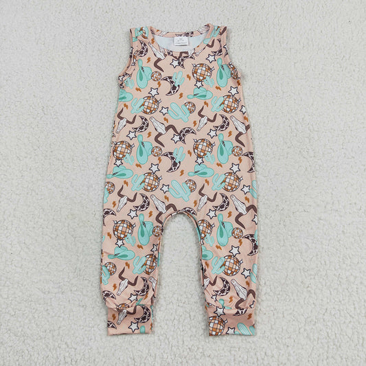 SR0626 baby boy clothes disco horse sleeveless rompers