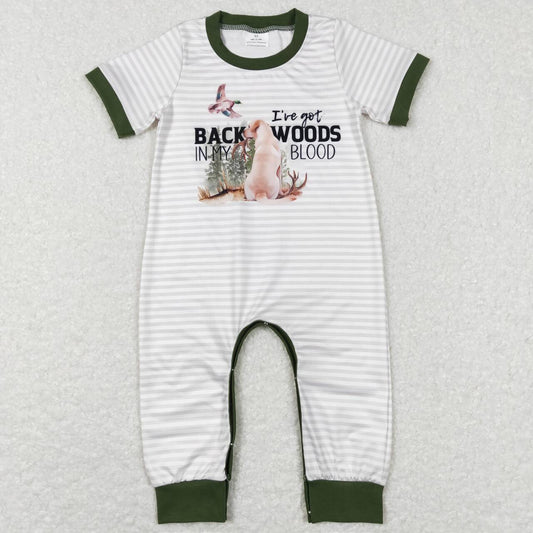 SR0633 baby clothes boy summer hunting animals romper