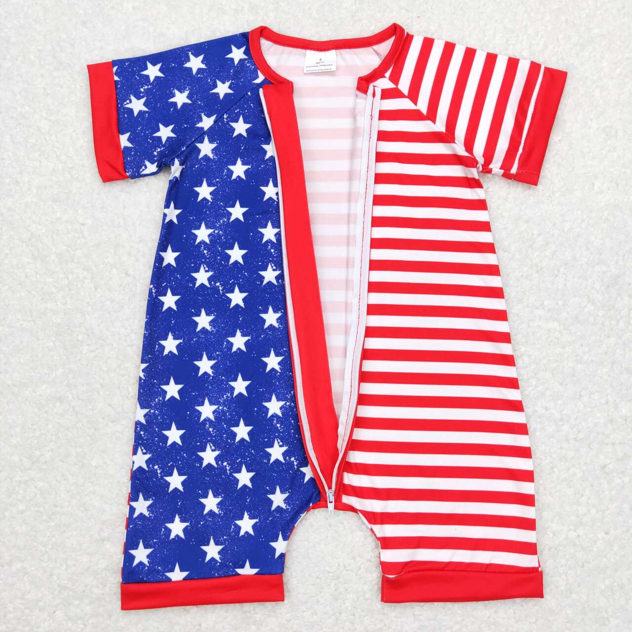 SR0673 baby boy 4th of July patriotic short sleeve romper