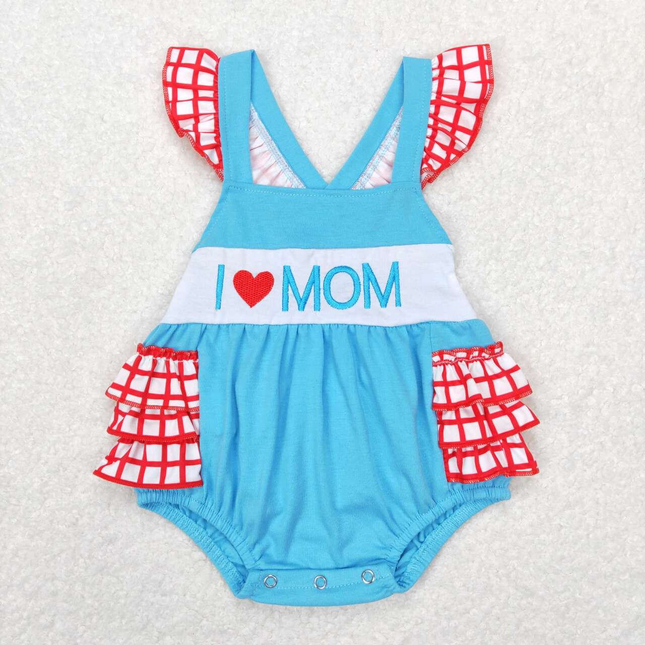 SR0683 baby girl clothes I Love mom baby girl summer romper