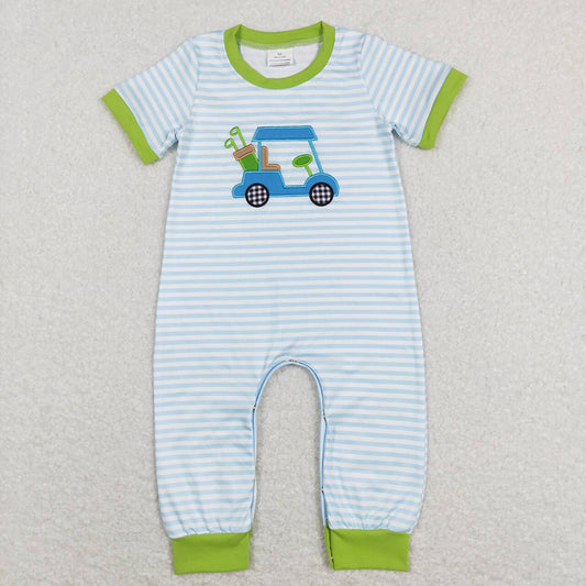 SR0700 baby boy golf cart short sleeve romper
