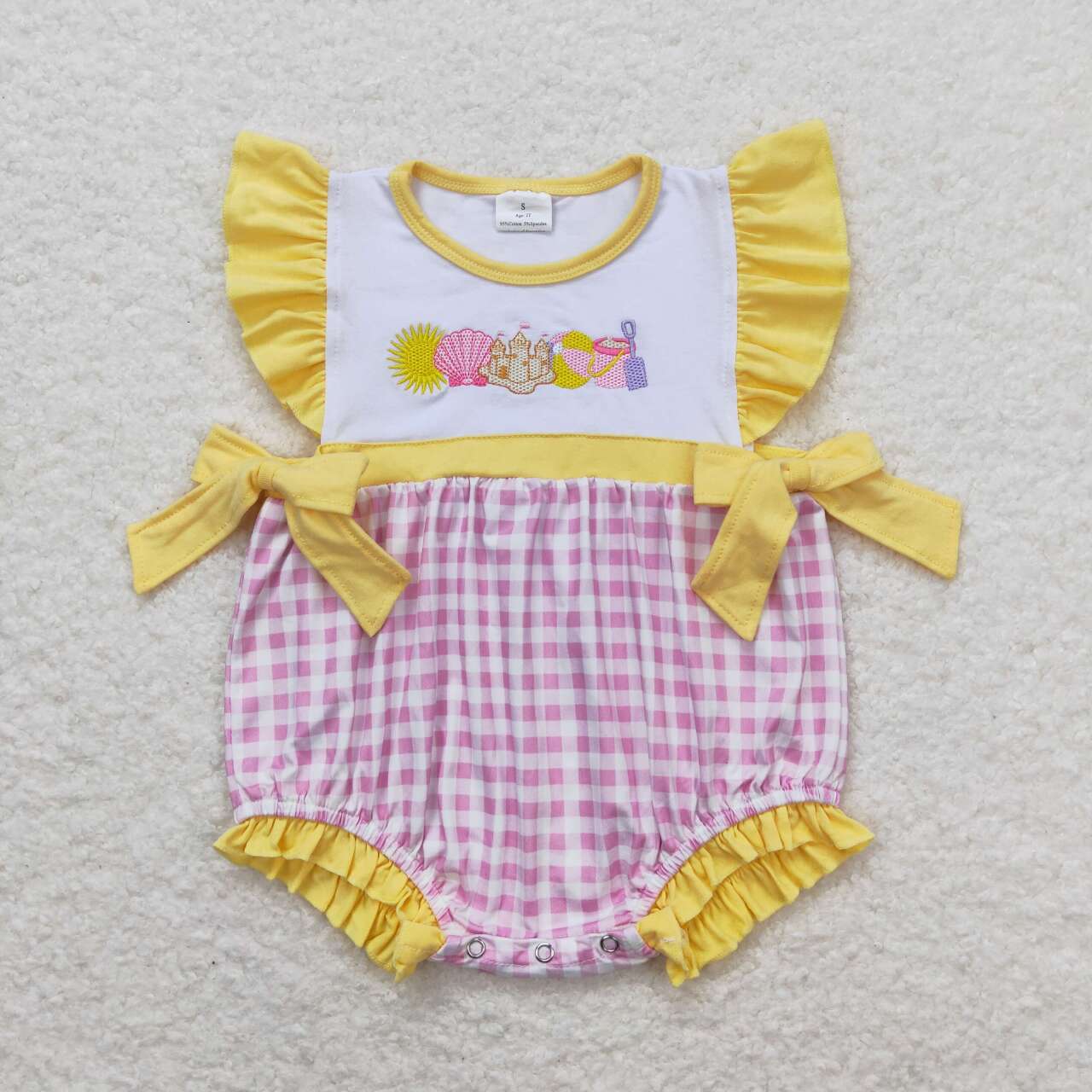 SR0701 baby girl clothes embroidered shells clothes girl summer bubble