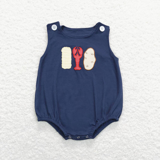 SR0740 baby boy crayfish short sleeve romper