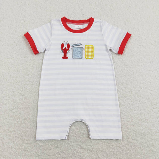 SR0744 baby boy crayfish short sleeve romper