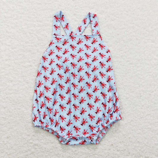 SR0746 baby boy crayfish short sleeve romper