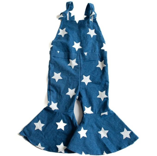 SR0760 pre-order kids clothes girls 4th of July patriotic summer jumpsuit