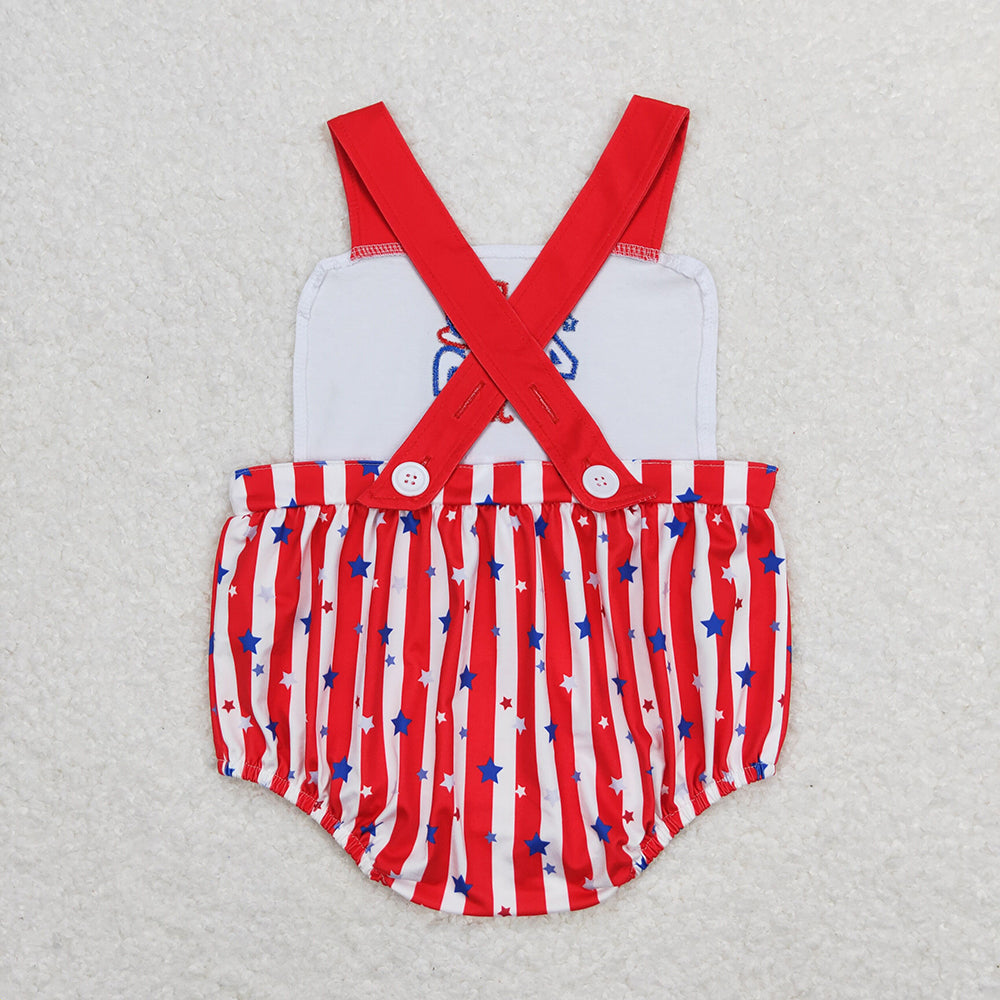 SR0810 baby clothes 4th of July patriotic romper