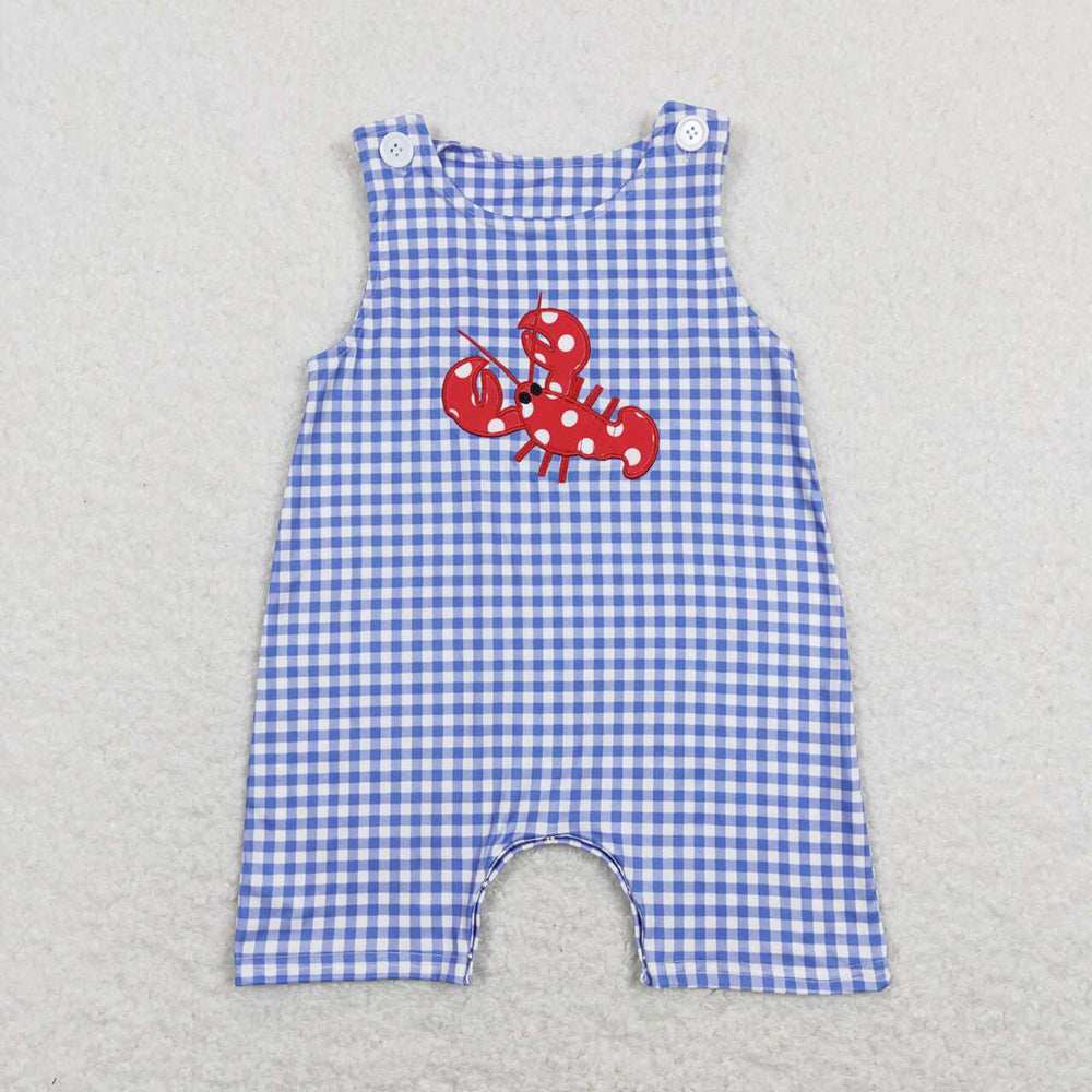 Sibling Embroidery Baby Infant Boys Toddler Sleeveless Rompers