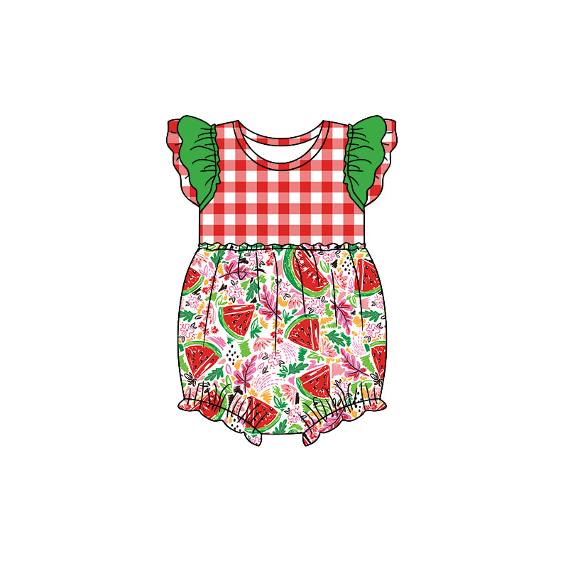 SR0846 pre-order baby girl clothes girl watermelon summer romper