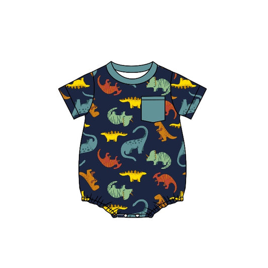 SR0859 pre-order baby boy clothes dinosaur boy summer romper