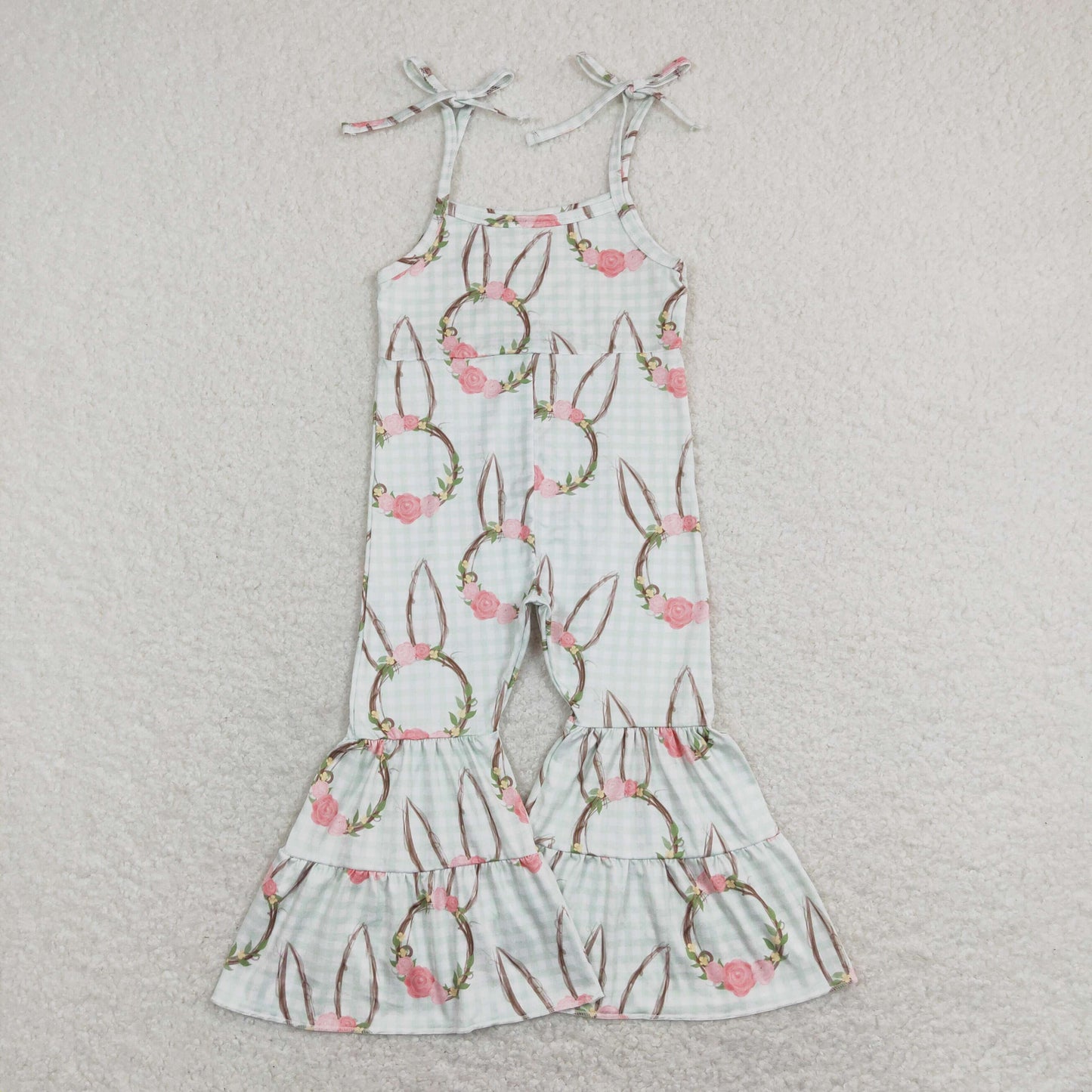 Sibling Baby Girls Strap Bell Bottom Jumpsuits