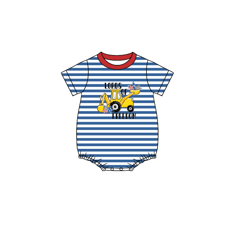 SR0879 pre-order baby boy clothes roads of freedom boy 4th of July patriotic summer romper