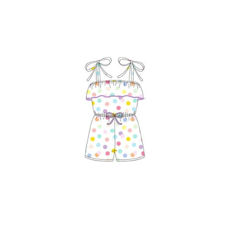 SR0897 pre-order baby girl clothes dots girl summer jumpsuit