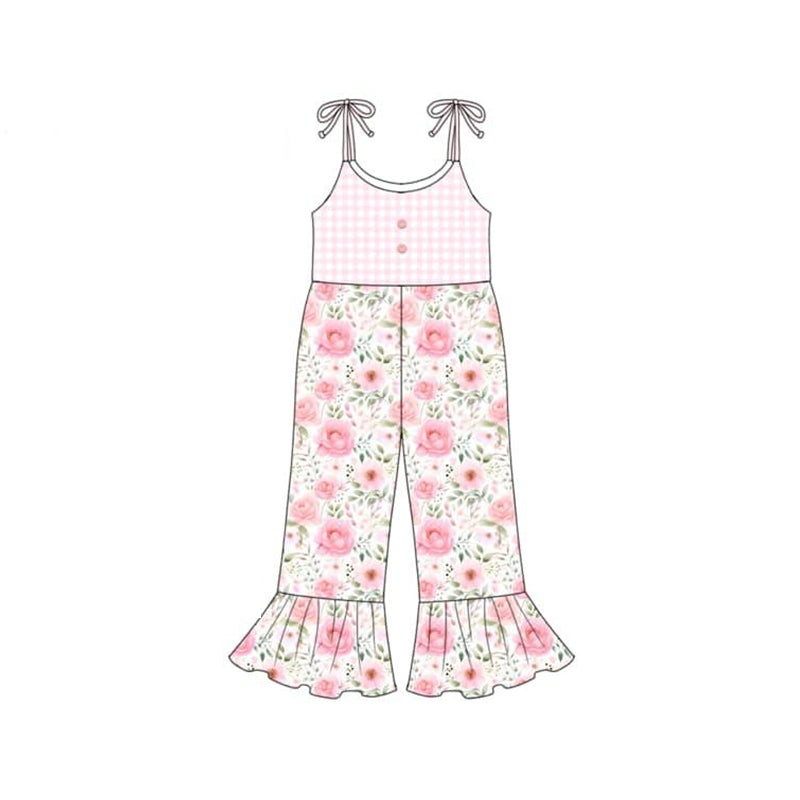 SR0898 pre-order baby girl clothes pink flower girl summer jumpsuit