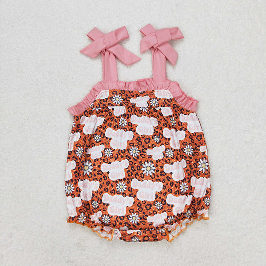SR0917  baby daddy’s girl leopard print girl summer romper