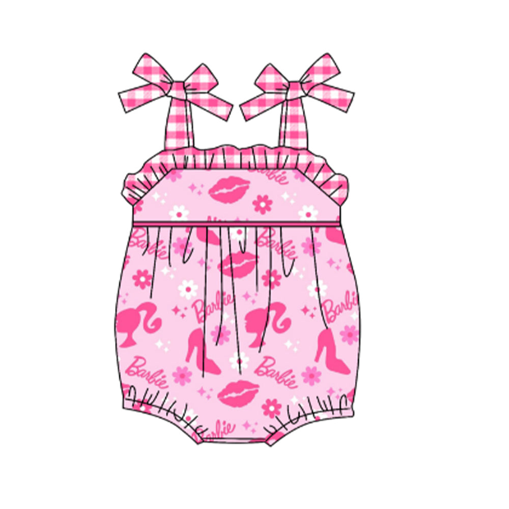 SR0928 pre-order baby girl clothes barbie pink girl summer romper