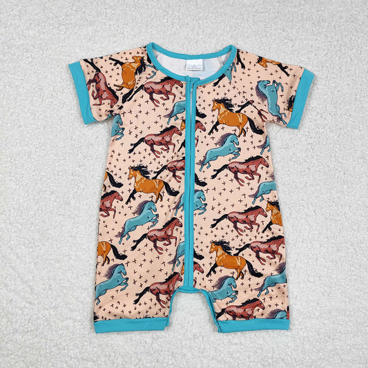SR0934baby boy clothes horse boy summer romper