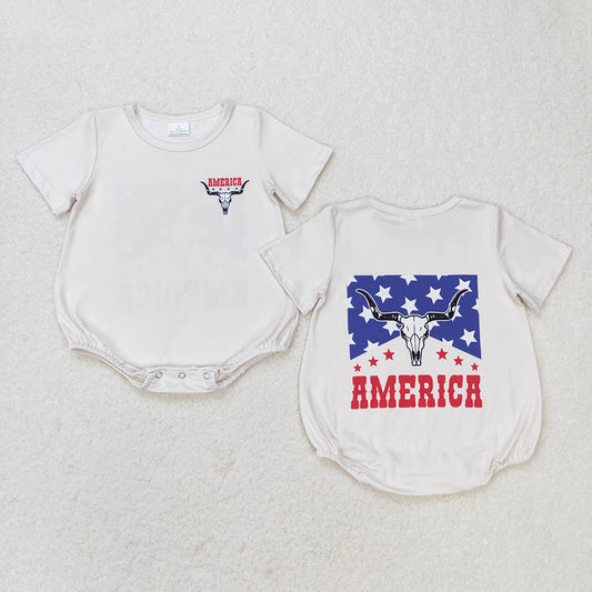 SR0962 baby girl clothes american cowboy girl summer romper
