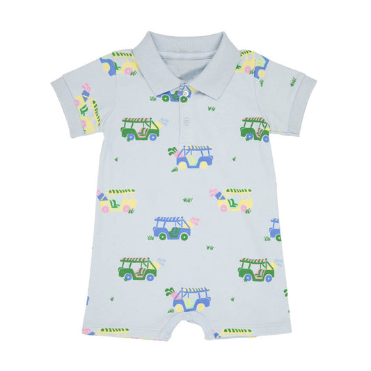 SR0982 pre-order baby boy clothes golf cart boy summer romper