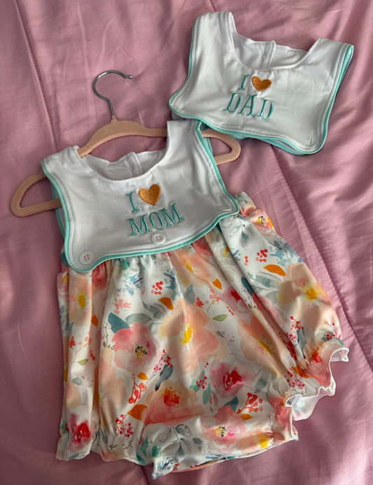 SR0989 pre-order baby girl clothes I love mom girl summer romper