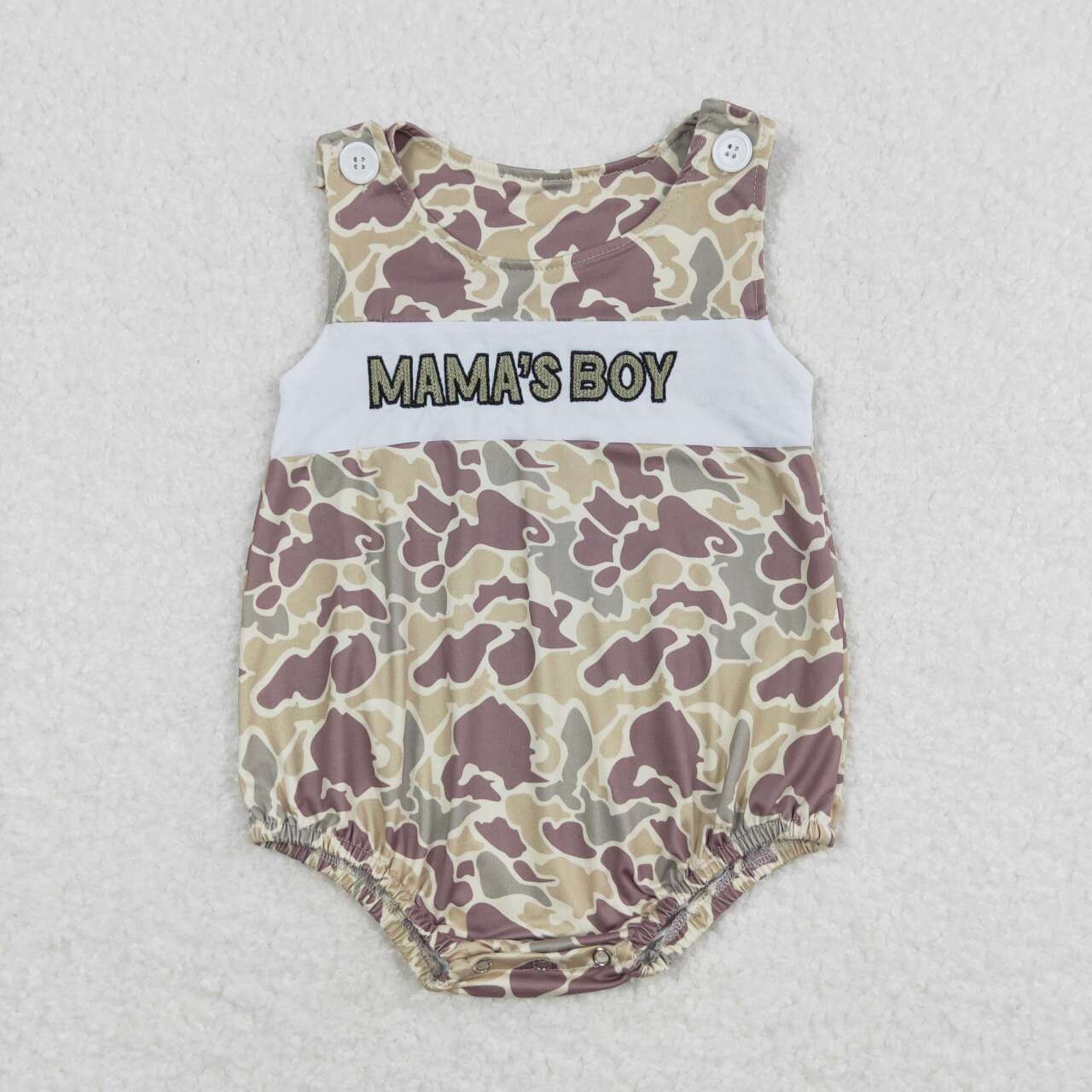 SR0995 baby boy clothes embroidery mama’s boy camo boy summer romper