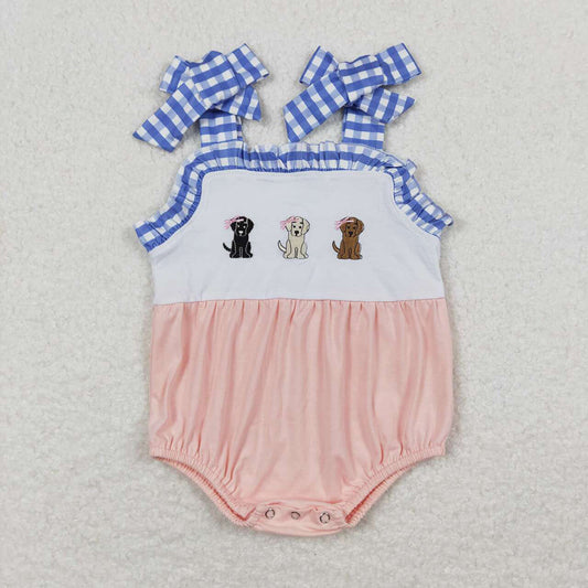 SR1053 Embroidery baby girl clothes puppy toddler girl summer bubble