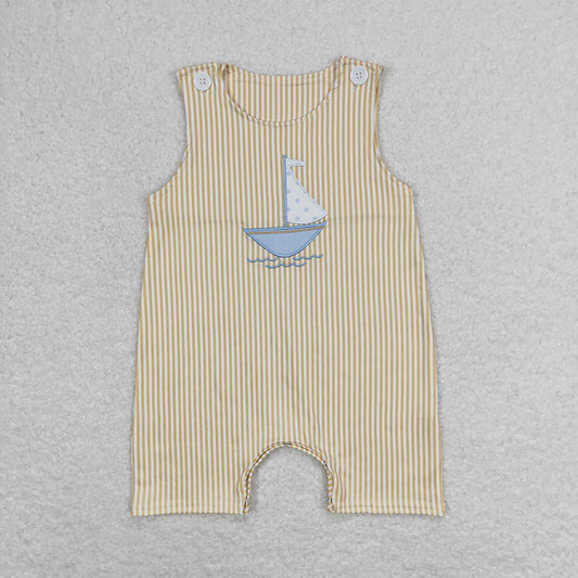 SR1062baby boy clothes sail boat boy summer rompers