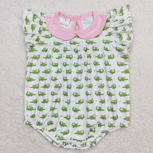 SR1068 baby girl clothes crocodile toddler girl summer bubble