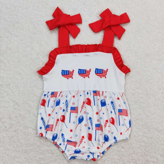 SR1106  baby girl clothes 4th of July patriotic toddler girl summer bubble