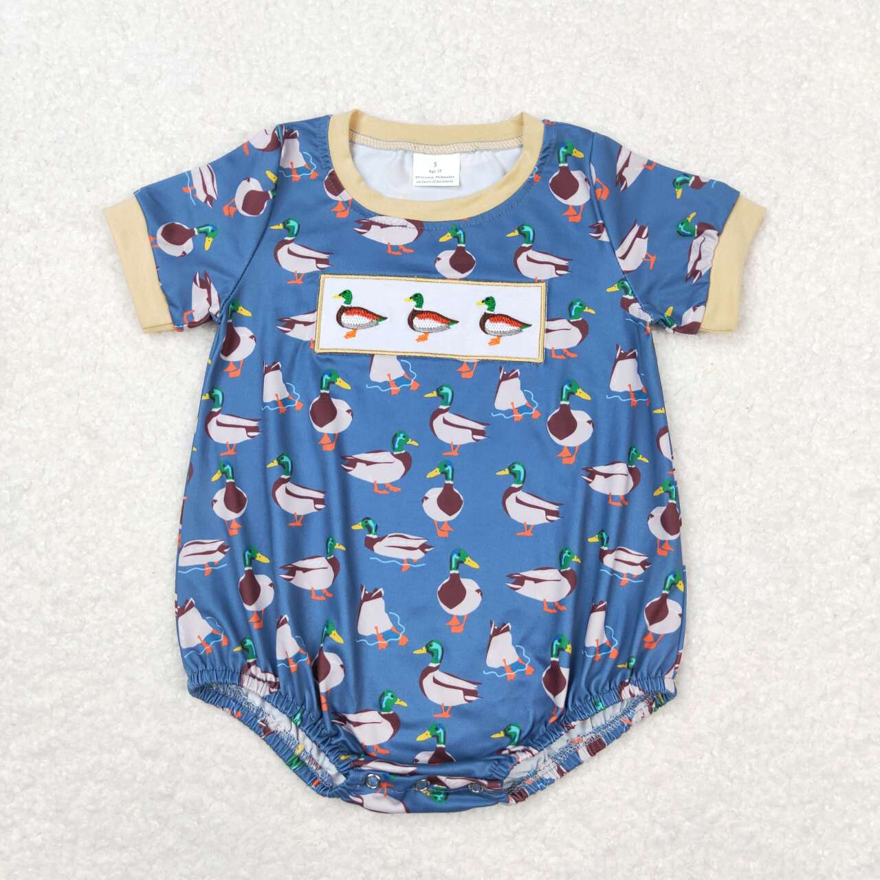 SR1134  baby boy clothes embroidery mallard toddler boy summer bubble