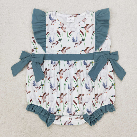 SR1140  baby girl clothes mallard girl summer bows rompers bubble
