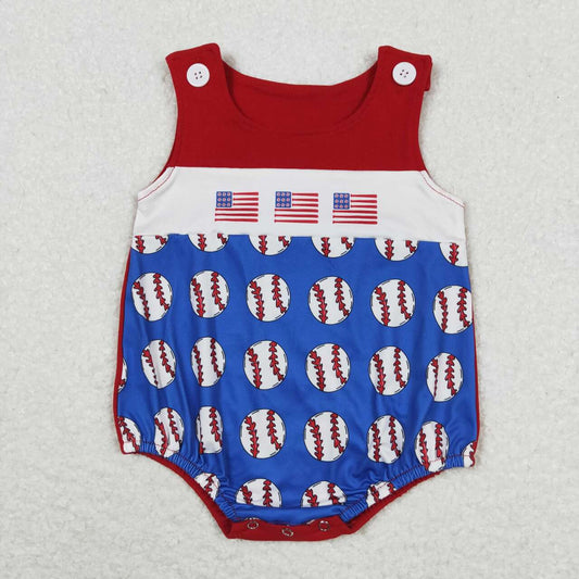 SR1194  baby boy clothes baseball 4th of July patriotic toddler boy summer bubble