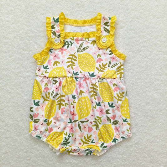 SR1224 baby girl clothes lemon summer bubble rompers