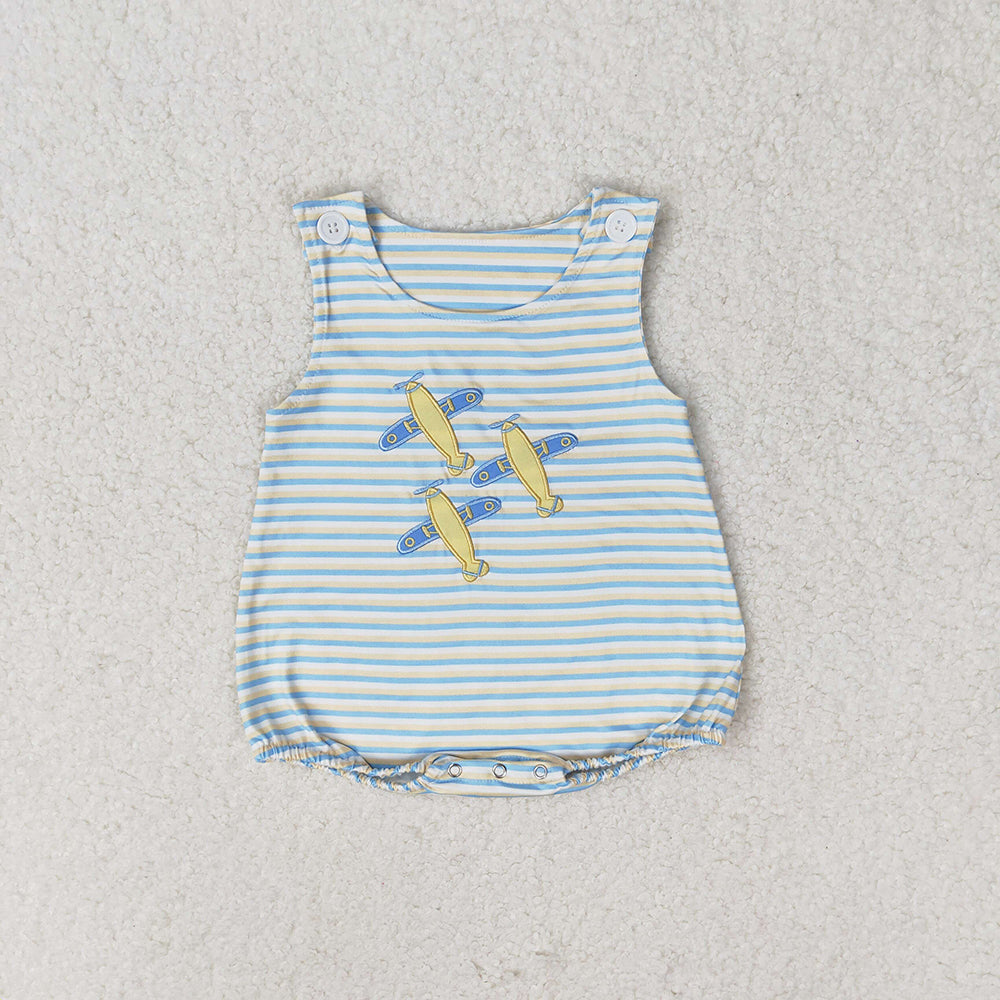 Sibling Baby Infant Boys Cute Embroidery Summer Sleeveless Rompers