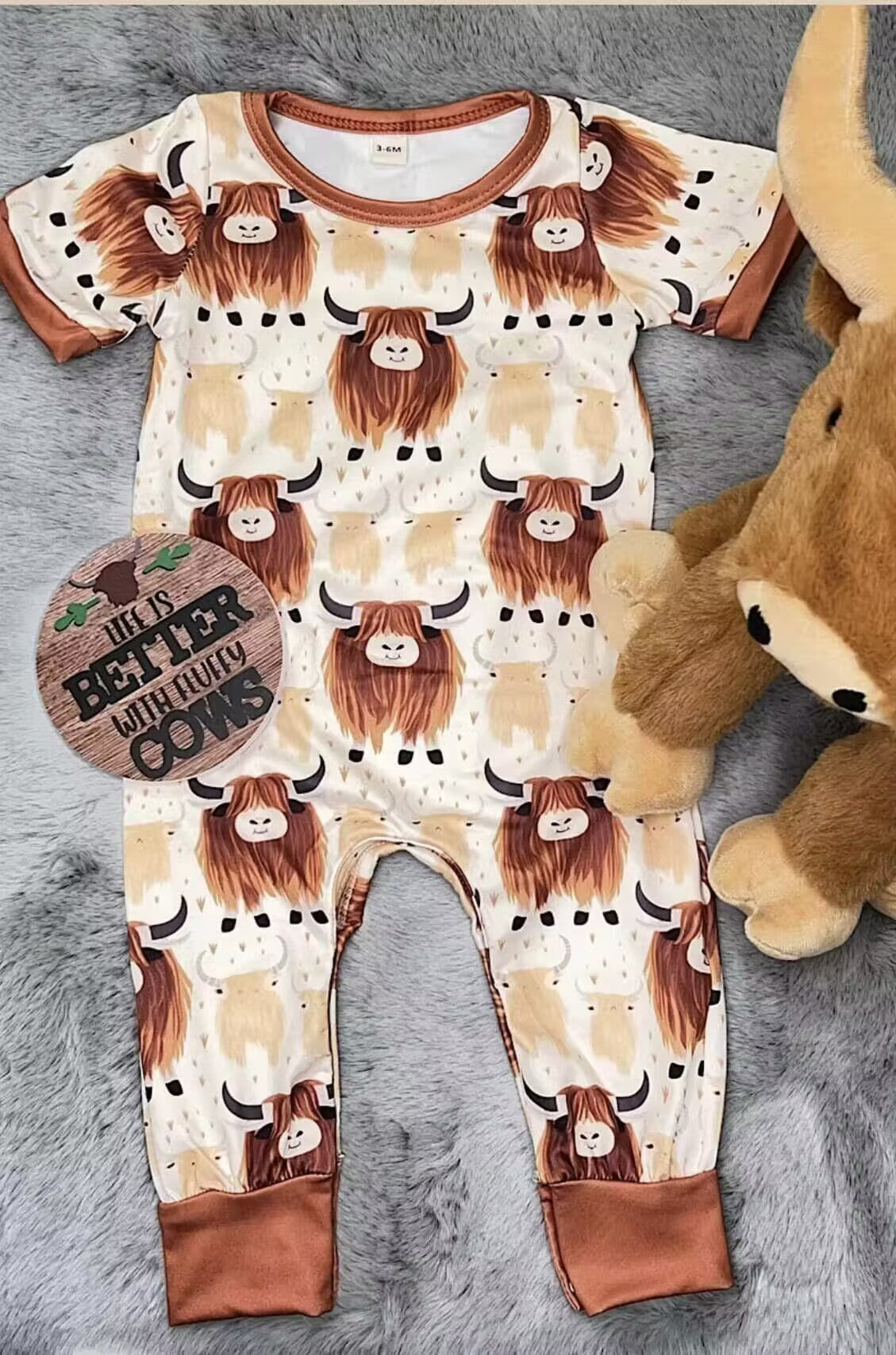 SR1236 pre-order baby boy clothes alpine cattle toddler boy summer romper