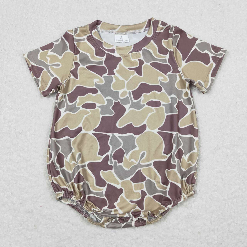 Sibling Baby Boys Short Sleeves Western Camo Rompers