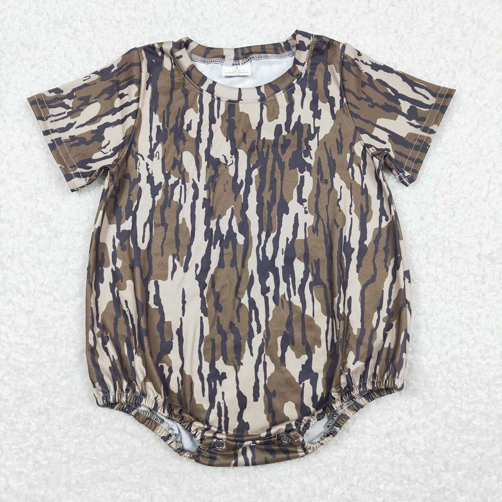 Sibling Baby Boys Short Sleeves Western Camo Rompers