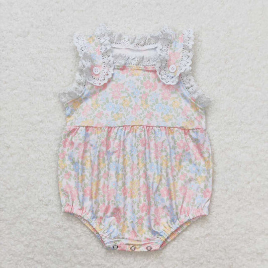 SR1261  baby girl clothes floral toddler girl summer bubble