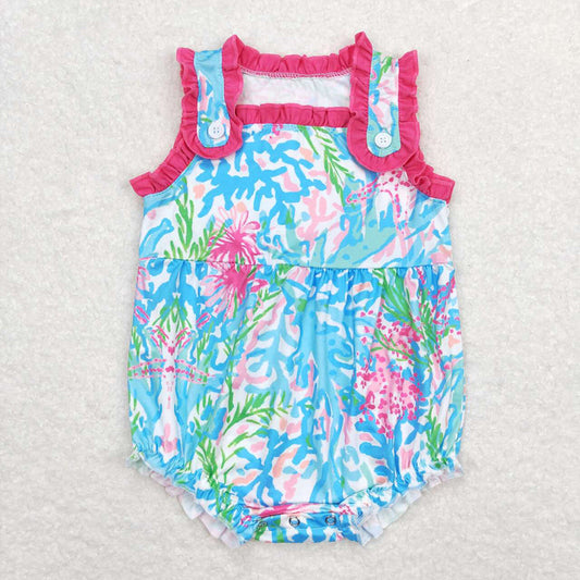 SR1292 baby girl clothes seaweed summer bubble rompers