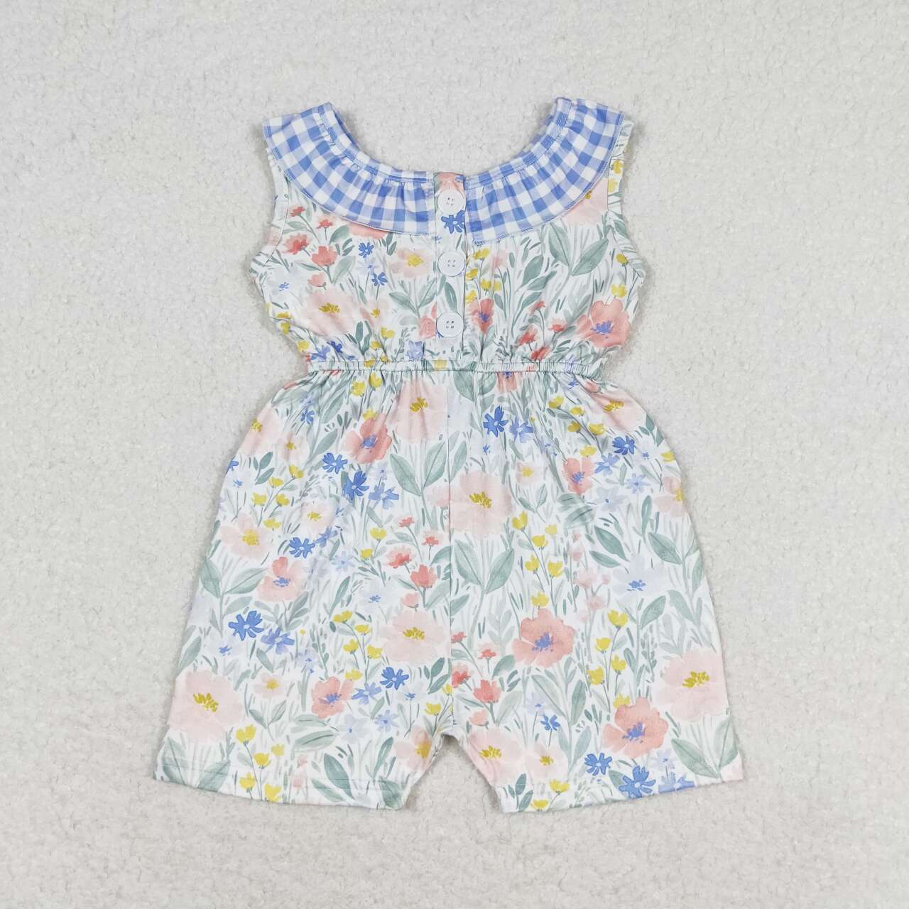 SR1343 baby girl clothes blue floral girl summer jumpsuit